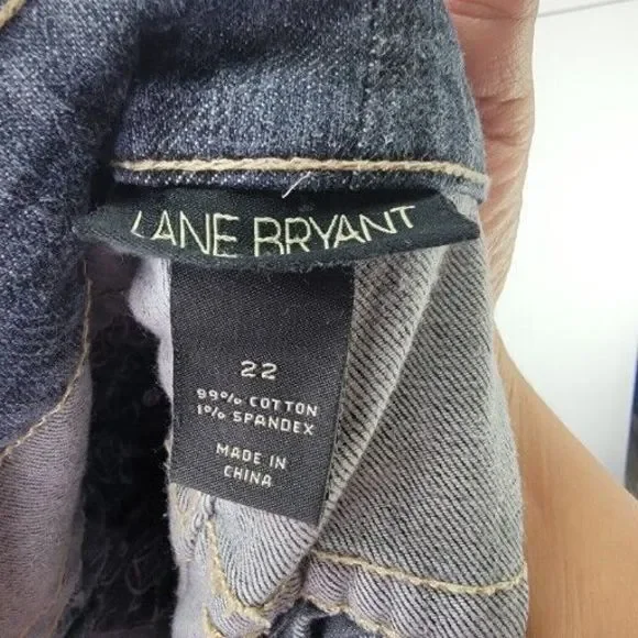 Lane Bryant Short Womens 22 Dark Wash Denim Bermuda Pockets Buttons High Rise - Picture 11 of 12